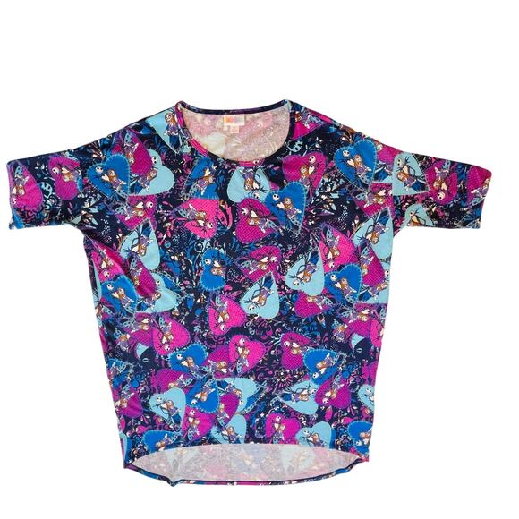 LuLaRoe Purple Aqua Nightmare Before Christmas Halloween Rare Short Sleeve Top M - Picture 6 of 8